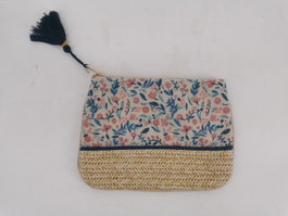 DKD Home Decor Neceser Country Floral Natural y Azul de Fibra y Poliéster