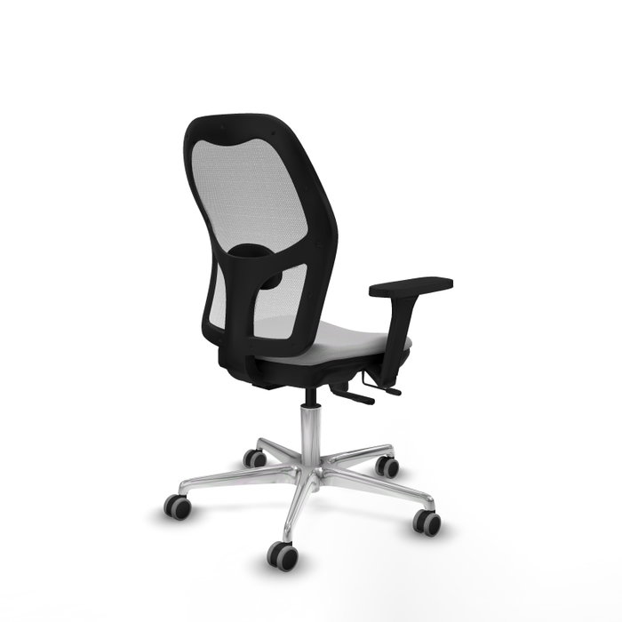 PIQUERAS Y CRESPO Silla de oficina Jorquera con mecanismo Sincro/Traslack, Gris claro y Blanco