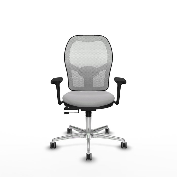 PIQUERAS Y CRESPO Silla de oficina Jorquera con mecanismo Sincro/Traslack, Gris claro y Blanco
