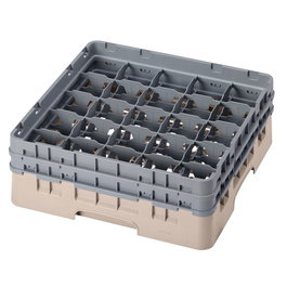 CAMBRO Cesta de lavado 25 comp. 2 alturas Beige