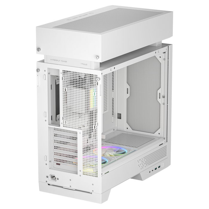 DeepCool CL6600 WH - Caja Mid-Tower Gaming ATX blanca con 3 ventiladores RGB, panel de vidrio, USB-C y kit de refrigeración líquida AIO 360 incluido