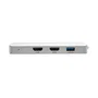Tripp Lite U442-DOCK12-S Replicador de Puertos USB-C Thunderbolt 3 con 2x HDMI, VGA, USB-A, Carga PD de 60W para Laptop - Plata
