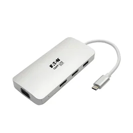Tripp Lite U442-DOCK12-S Replicador de Puertos USB-C Thunderbolt 3 con 2x HDMI, VGA, USB-A, Carga PD de 60W para Laptop - Plata