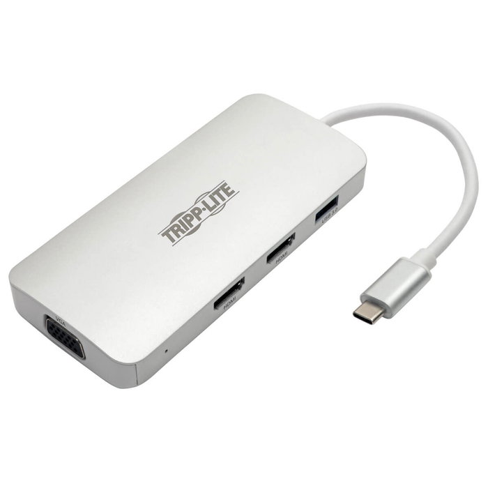 Tripp Lite Estación de Conexión USB-C con 2 Puertos HDMI, VGA, Thunderbolt 3, USB-A y Carga PD, 1080p a 60 Hz, Plata Tripp Lite Estación de Conexión USB-C con 2 Puertos HDMI, VGA, Thunderbolt 3, USB-A y Carga PD, 1080p a 60 Hz, Plata