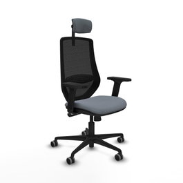 PIQUERAS Y CRESPO Silla de oficina Mardos con mecanismo Sincro, Gris y Negro