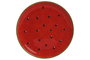 DKD Home Decor Set de 4 Platos de Gres Diseño Sandía Rojo y Verde 22x22x2,5 cm