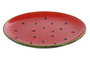 DKD Home Decor Set de 4 Platos de Gres Diseño Sandía Rojo y Verde 22x22x2,5 cm