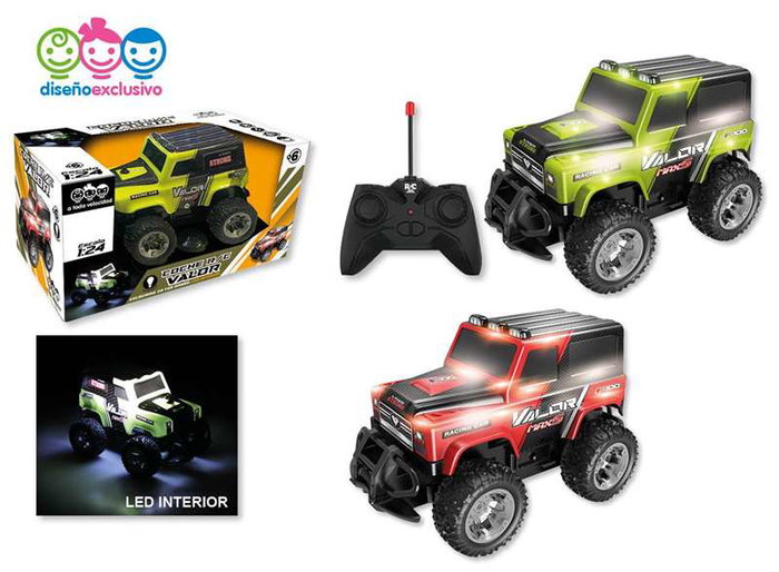 Coche radio control valor con luces, bateria y usb 25x13cm - modelos surtidos