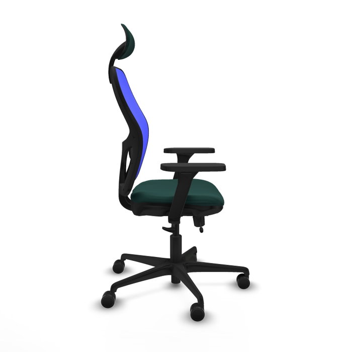 PIQUERAS Y CRESPO Silla de oficina Jorquera con mecanismo Sincro/Traslack, Verde botella y Azul PIQUERAS Y CRESPO Silla de oficina Jorquera con mecanismo Sincro/Traslack, Verde botella y Azul