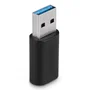 Lindy 41904 Adaptador USB 3.2 Tipo A Macho a Tipo C Hembra, Cambiador de Género, Negro, 10 Gbit/s