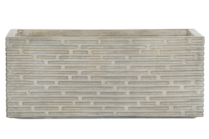 DKD Home Decor Jardinera para Terraza y Jardín Beige 37.5 x 37.5 x 74.5 cm Set de 3 Piezas en Magnesia y Fibra de Vidrio