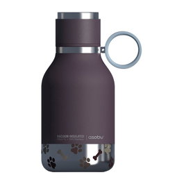 Asobu Dog Bowl Botella de acero inoxidable con cuenco de 1 litro Borgoña