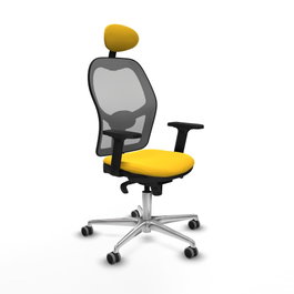 PIQUERAS Y CRESPO Silla de oficina Jorquera con mecanismo Sincro, Amarillo y Gris