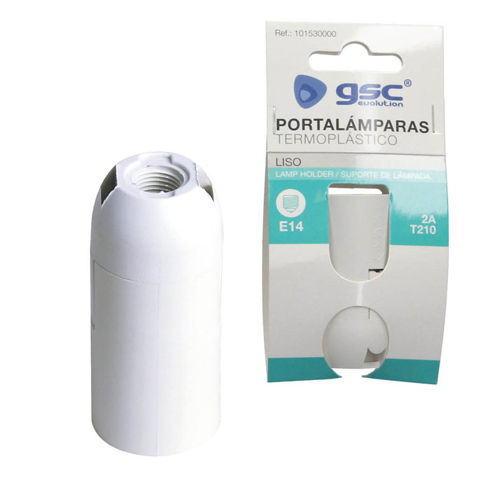 GSC Evolution Portalámparas termoplástico liso E14 Blanco