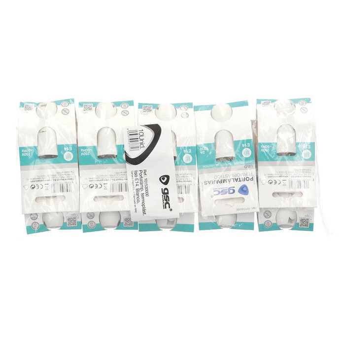 GSC Evolution Portalámparas termoplástico liso E14 Blanco