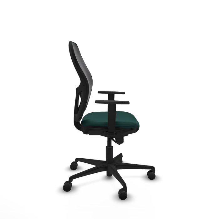 PIQUERAS Y CRESPO Silla de oficina Jorquera, Mecanismo Sincro, Verde botella/Negro