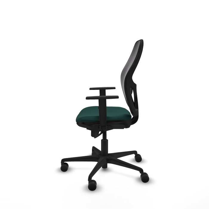 PIQUERAS Y CRESPO Silla de oficina Jorquera, Mecanismo Sincro, Verde botella/Negro
