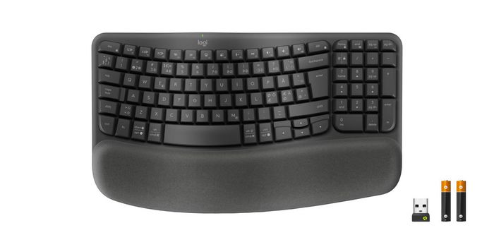 Logitech Wave Keys Teclado Ergonómico e Inalámbrico para Negocios con Reposamanos Acolchado - Diseño Wave, Multi-OS, Conectividad Bluetooth y Logi Bolt Logitech Wave Keys Teclado Ergonómico e Inalámbrico para Negocios con Reposamanos Acolchado - Diseño Wave, Multi-OS, Conectividad Bluetooth y Logi Bolt
