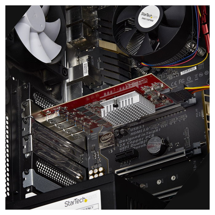 StarTech P10Q4A-USB-CARD Tarjeta de Expansión PCIe USB 3.2 Gen 2 con 4 Puertos USB-A a 10Gbps para Windows/Linux