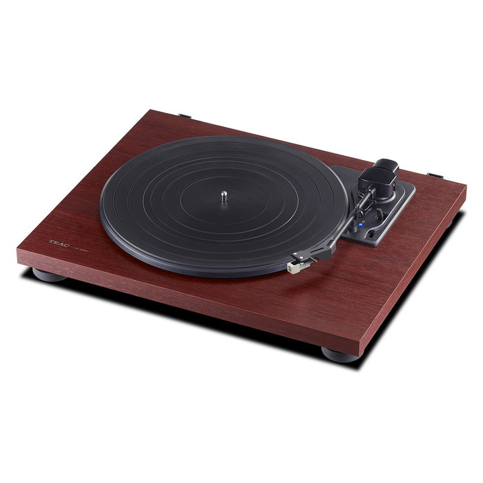 TEAC TN-180BT-A3 Tocadiscos de tracción por correa semiautomático con Bluetooth y cartucho Audio-Technica, color negro y cereza