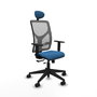 PIQUERAS Y CRESPO Silla de oficina Motilla con mecanismo Sincro/Traslack, Azul claro y Gris