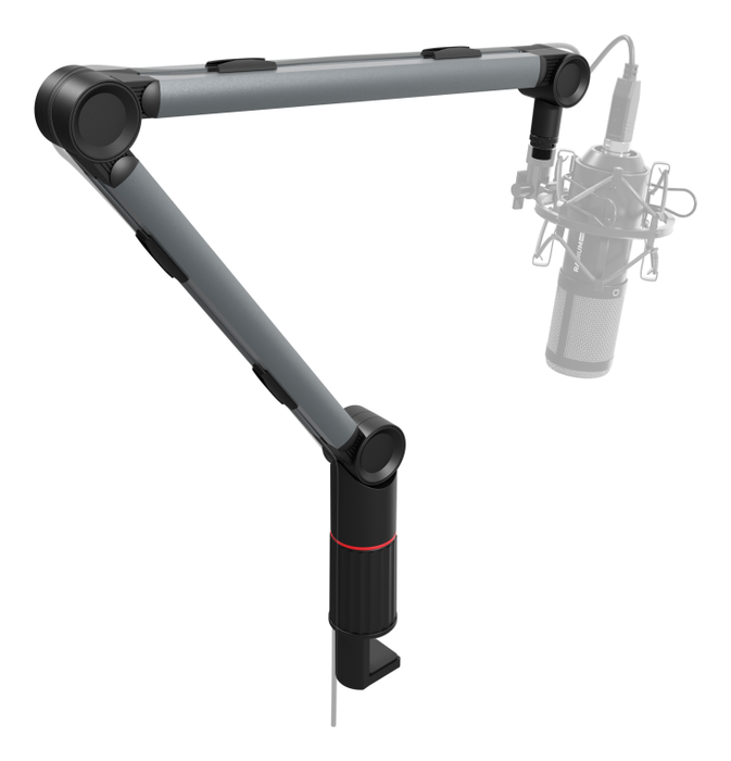 GENESIS NGM-2157 Soporte de Brazo para Micrófono Profesional de Escritorio Gris de Aluminio