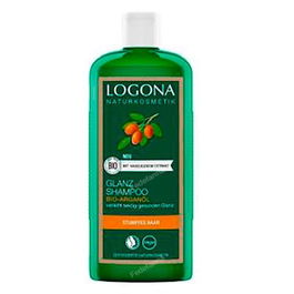LOGONA Champu Brillo Argan 250 Ml Vegano para Cabello Dañado y Quebradizo