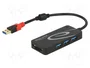 DeLOCK Hub USB 3.2 Gen 1 con 3 puertos Tipo-A y lector de tarjetas