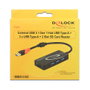 DeLOCK Hub USB con 3 puertos USB 3.2 Gen 1 y lector de tarjetas, Negro