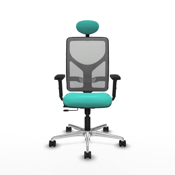 PIQUERAS Y CRESPO Silla de oficina Motilla con Mecanismo Sincro/Traslack, Turquesa y Gris