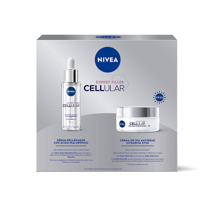 Nivea Cellular Expert Filler Crema de Día FP30 Estuche 2 Piezas con Ácido Hialurónico y Fólico para Firmeza y Reducción de Arrugas Nivea Cellular Expert Filler Crema de Día FP30 Estuche 2 Piezas con Ácido Hialurónico y Fólico para Firmeza y Reducción de Arrugas