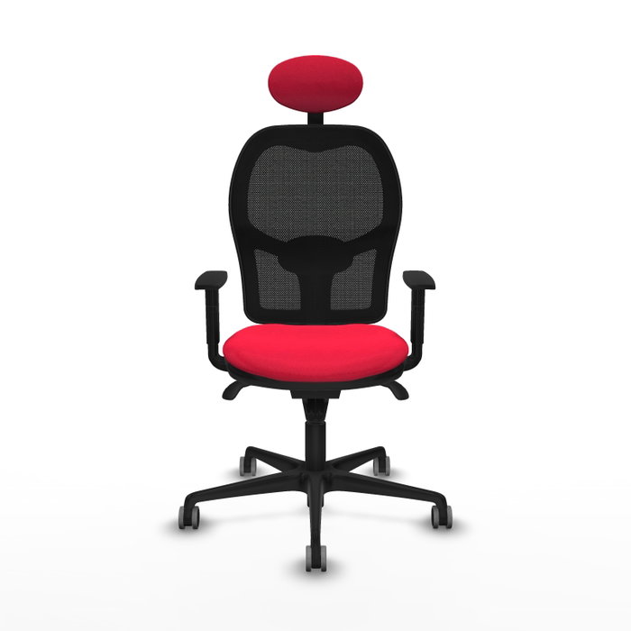 PIQUERAS Y CRESPO Silla de oficina Jorquera con mecanismo Sincro, Tela Rojo y Malla Negro PIQUERAS Y CRESPO Silla de oficina Jorquera con mecanismo Sincro, Tela Rojo y Malla Negro