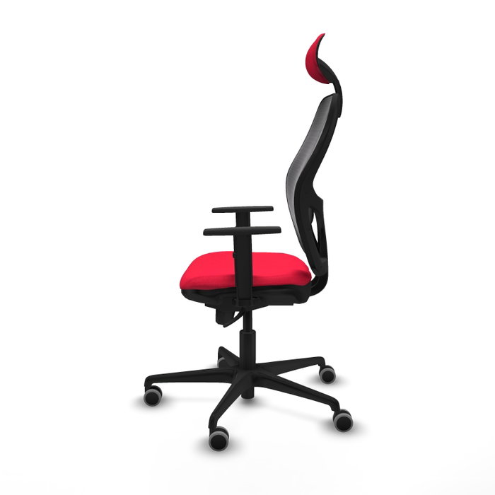 PIQUERAS Y CRESPO Silla de oficina Jorquera con mecanismo Sincro, Tela Rojo y Malla Negro PIQUERAS Y CRESPO Silla de oficina Jorquera con mecanismo Sincro, Tela Rojo y Malla Negro