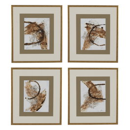 Cuadro Pintura Abstracto 4/M 44 X 50 cm (Set de 4)