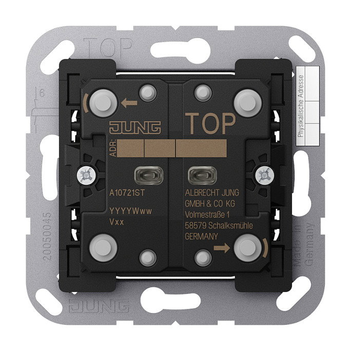 Jung A10721ST KNX Taster Std 2f - Interruptor Pulsador KNX Estándar 2f, Material Plástico, para Interior Jung A10721ST KNX Taster Std 2f - Interruptor Pulsador KNX Estándar 2f, Material Plástico, para Interior