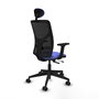 PIQUERAS Y CRESPO Silla de oficina Motilla con mecanismo Sincro/Traslack, azul claro y negro