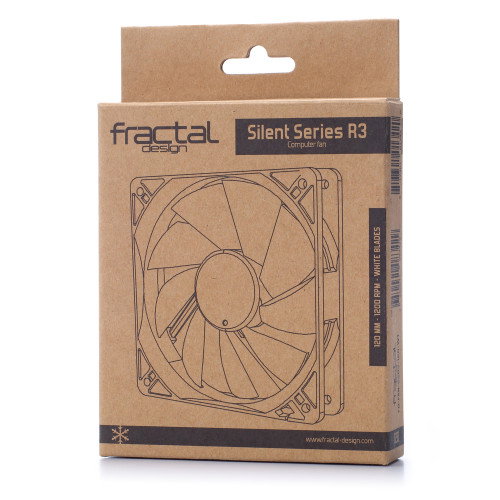 Fractal Design Silent Series R3 Ventilador 120 mm 12 cm 1200 RPM 20.5 dB Negro, Blanco FD-FAN-SSR3-120-WT