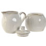 DKD Home Decor Azucarero Moderno de Gres Blanco, Set de 2 Piezas