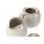 DKD Home Decor Azucarero Moderno de Gres Blanco, Set de 2 Piezas