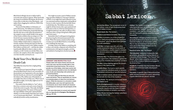Vampire: The Masquerade 5th Edition RPG libro Sabbat: The Black Hand Sourcebook *Edición Inglés*