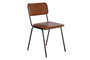DKD Home Decor Silla de Piel y Hierro Marrón