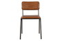 DKD Home Decor Silla de Piel y Hierro Marrón