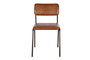 DKD Home Decor Silla de Piel y Hierro Marrón