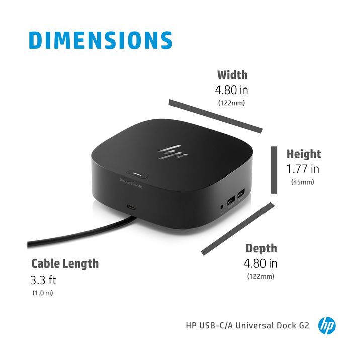 HP USB-C/A Universal Dock G2 Base de conexión universal para portátiles USB-C y USB-A