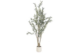 DKD Home Decor Árbol de Olivo Decorativo 60x60x150 cm Verde y Blanco