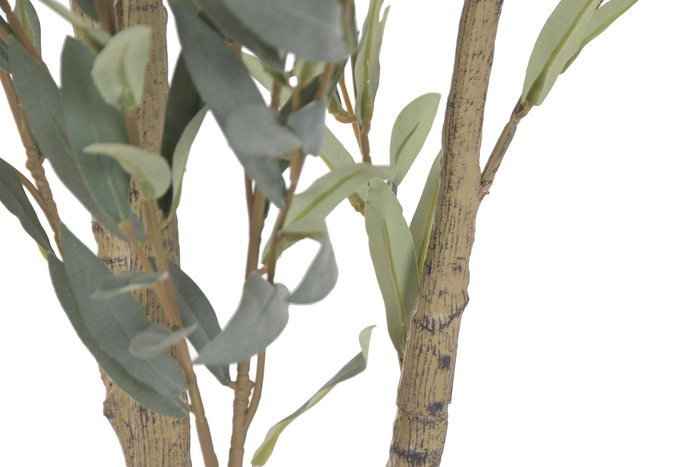 DKD Home Decor Arbol Mediterraneo Olivo Artificial, Tiesto de Cemento, Verde y Blanco, 60 cm Ancho x 60 cm Largo x 150 cm Alto