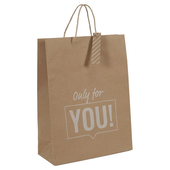 Party Time Bolsa de Regalo Kraft 28x12x37 cm Modelos Magie, You, Happy