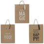 Party Time Bolsa de Regalo Kraft 28x12x37 cm Modelos Magie, You, Happy