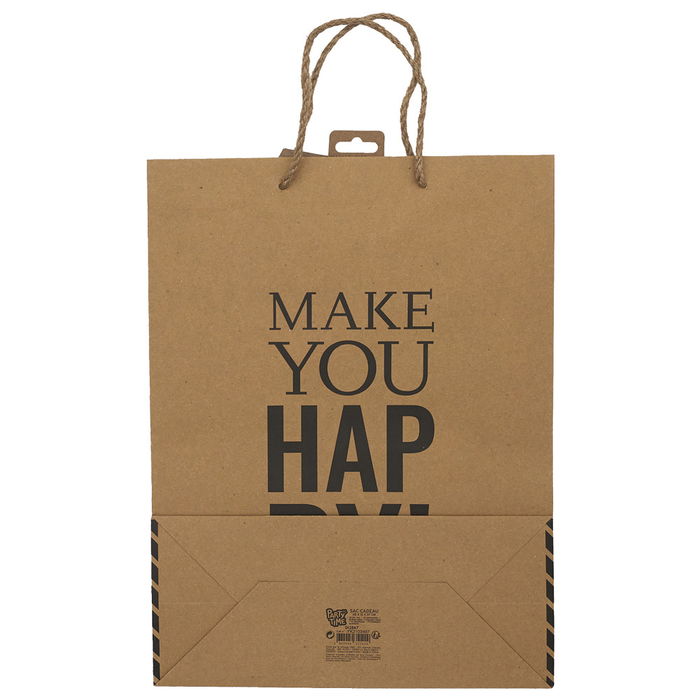 Party Time Bolsa de Regalo Kraft 28x12x37 cm Modelos Magie, You, Happy
