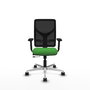 PIQUERAS Y CRESPO Silla de oficina Motilla con mecanismo Sincro/Traslack, Verde y Negro